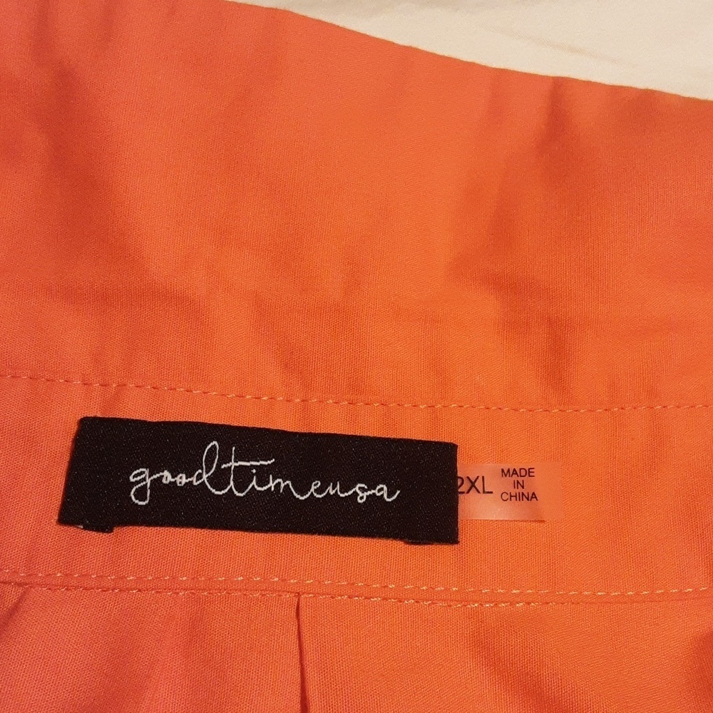 GOOD TIME USA 100% COTONN Elegant Orange Midi Dress Size 2XL. - Picture 2 of 8